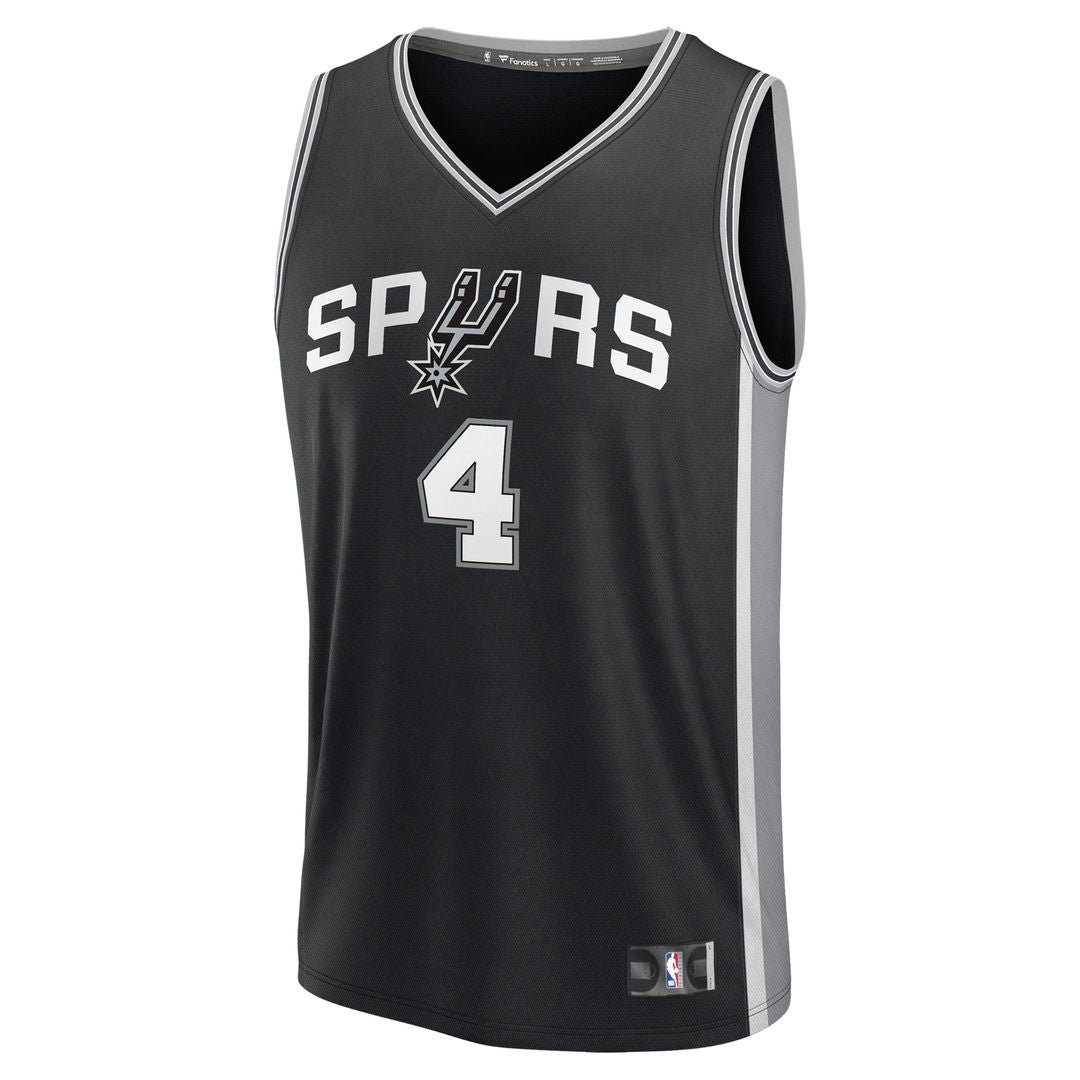 San Antonio Spurs De'Aaron Fox Fanatics Fast Break Replica Player Jersey - Icon Edition - Black Team Jersey Sports Fan Apparel