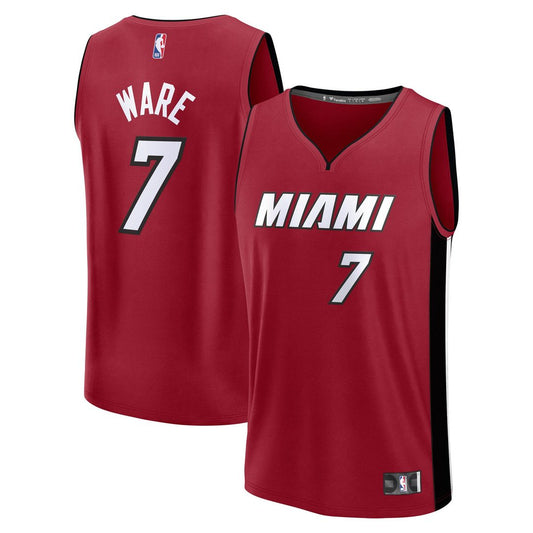 Miami Heat Kel'el Ware Fanatics Youth Fast Break Player Jersey - Statement Edition - Red Team Jersey Sports Fan Apparel