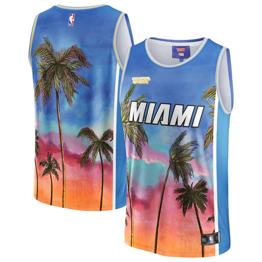 Miami Heat NBA & KidSuper Studios by Fanatics Unisex Hometown Jersey - Blue Team Jersey Sports Fan Apparel