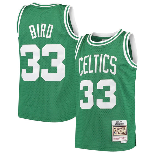 Boston Celtics Larry Bird Mitchell & Ness Youth Hardwood Classics Swingman Throwback Jersey - Kelly Green Team Jersey Sports Fan Apparel