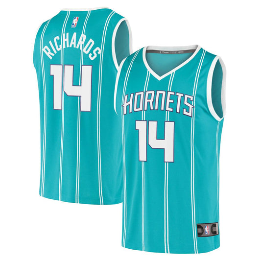 Charlotte Hornets Nick Richards Fanatics Fast Break Replica Jersey - Icon Edition - Teal Team Jersey Sports Fan Apparel