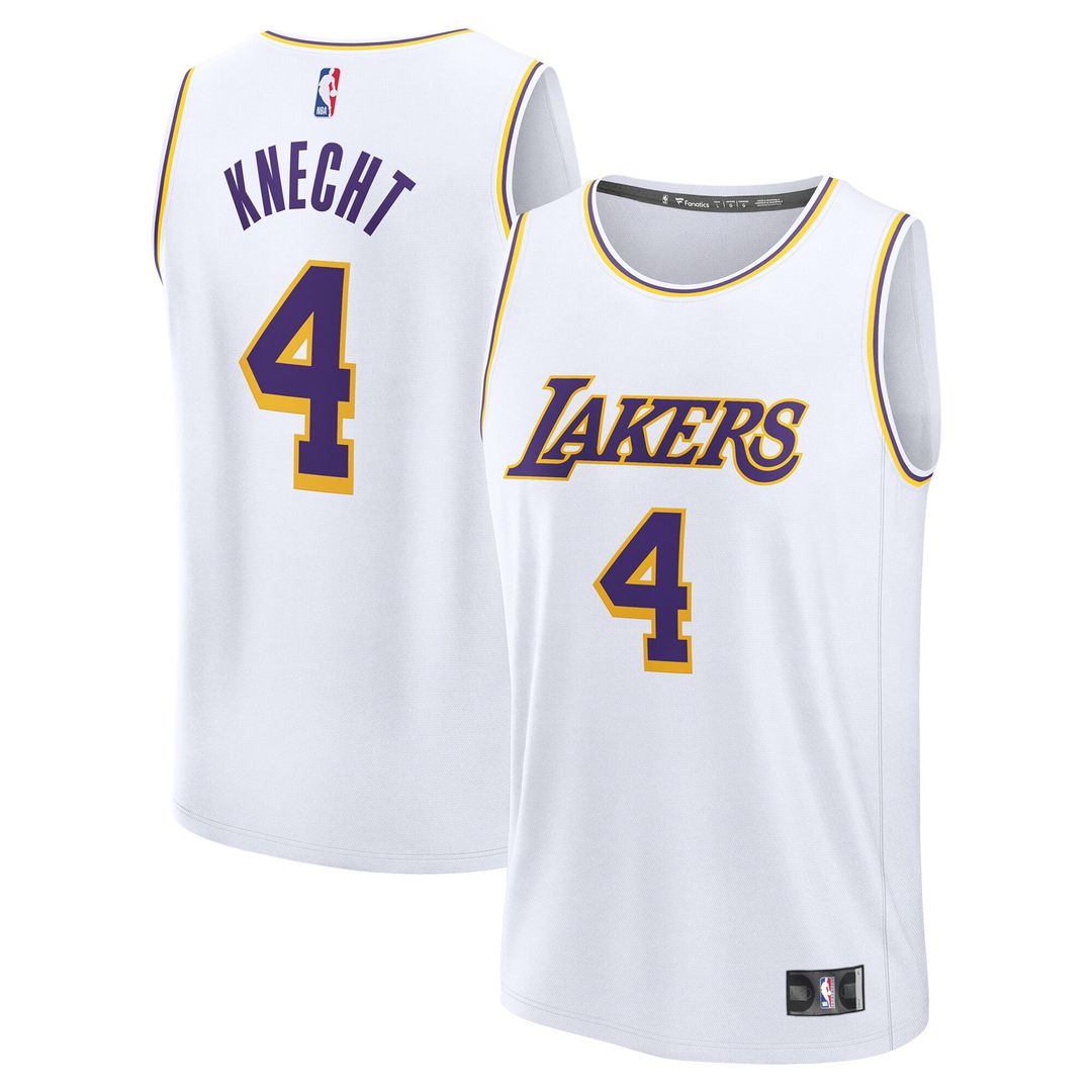 Los Angeles Lakers Dalton Knecht Fanatics Fast Break Replica Player Jersey - Association Edition - White Team Jersey Sports Fan Apparel