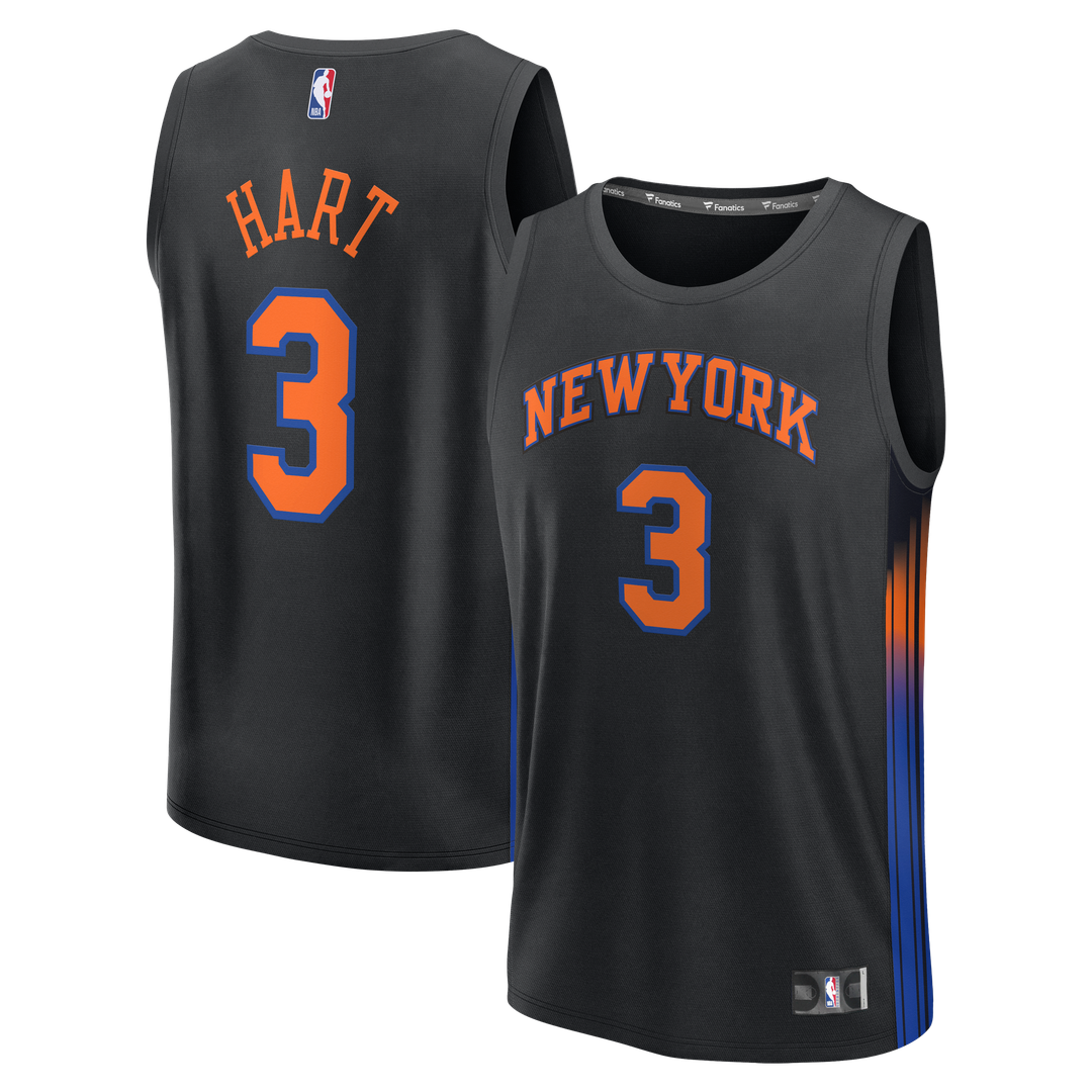 New York Knicks Josh Hart Fanatics Youth Fast Break Jersey - Statement Edition - Black Team Jersey Sports Fan Apparel