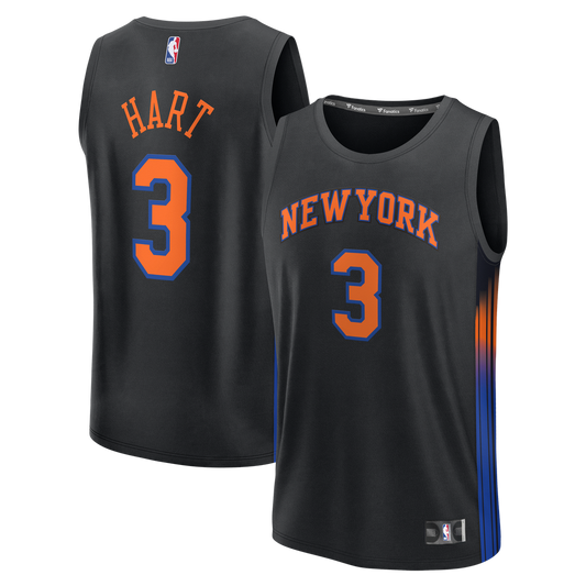 New York Knicks Josh Hart Fanatics Youth Fast Break Jersey - Statement Edition - Black Team Jersey Sports Fan Apparel