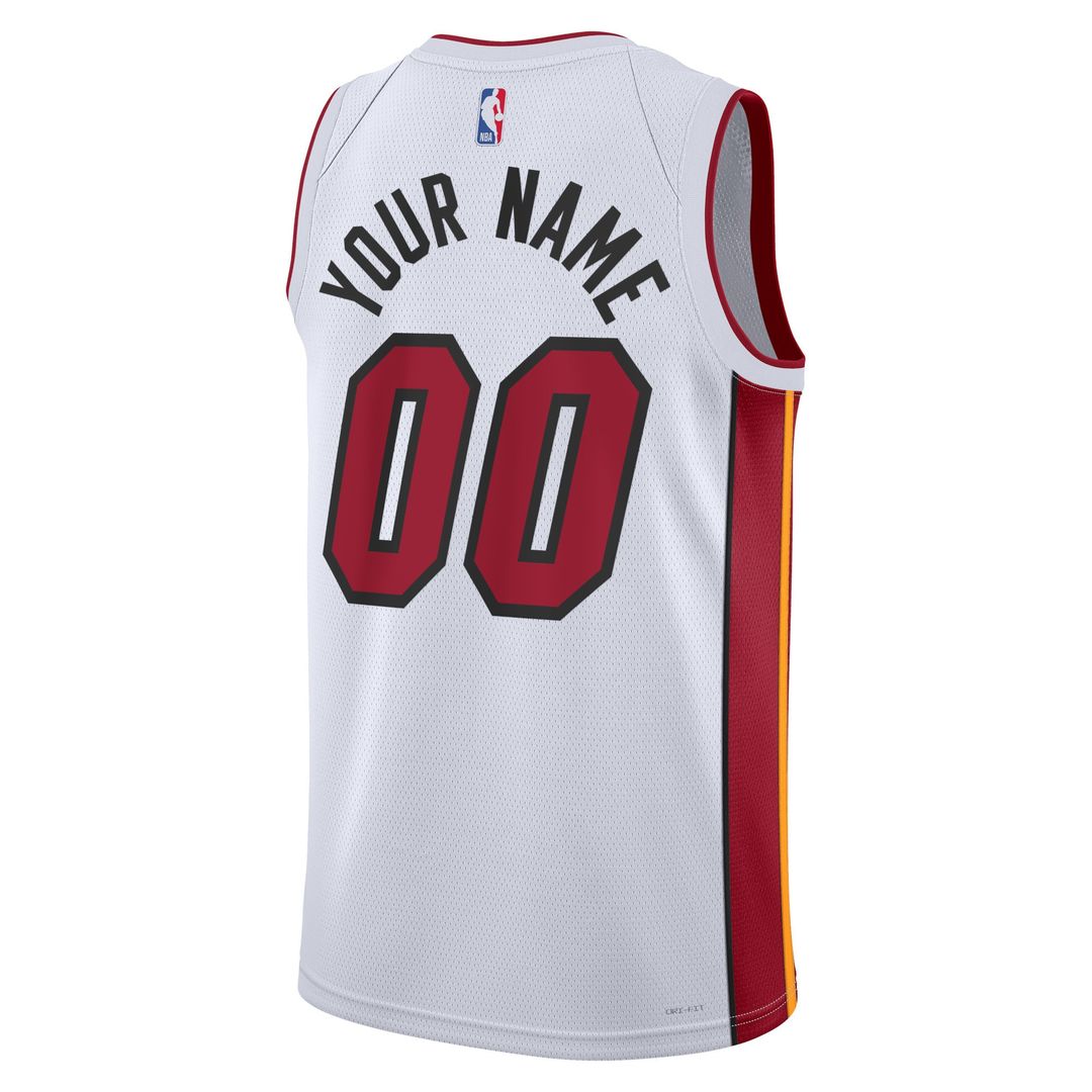 Miami Heat Nike Unisex Swingman Custom Jersey White - Association Edition Team Jersey Sports Fan Apparel