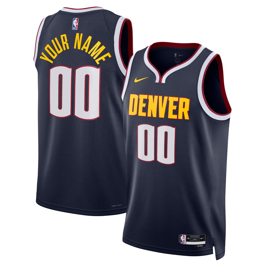 Denver Nuggets Nike Unisex Swingman Custom Jersey Navy - Icon Edition Team Jersey Sports Fan Apparel