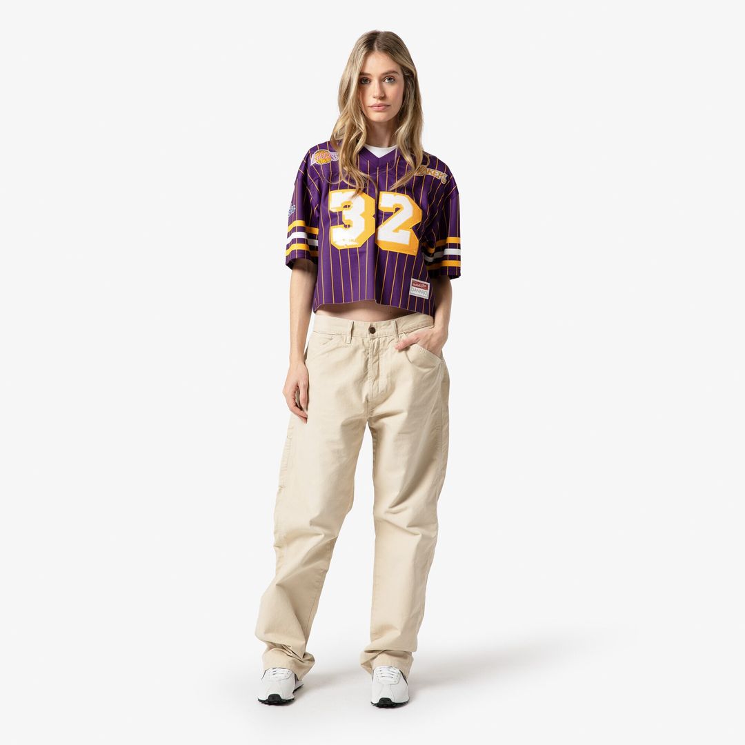 Los Angeles Lakers Magic Johnson Mitchell & Ness x DANNIJO Women's Cropped Football Fashion Jersey - Purple Team Jersey Sports Fan Apparel