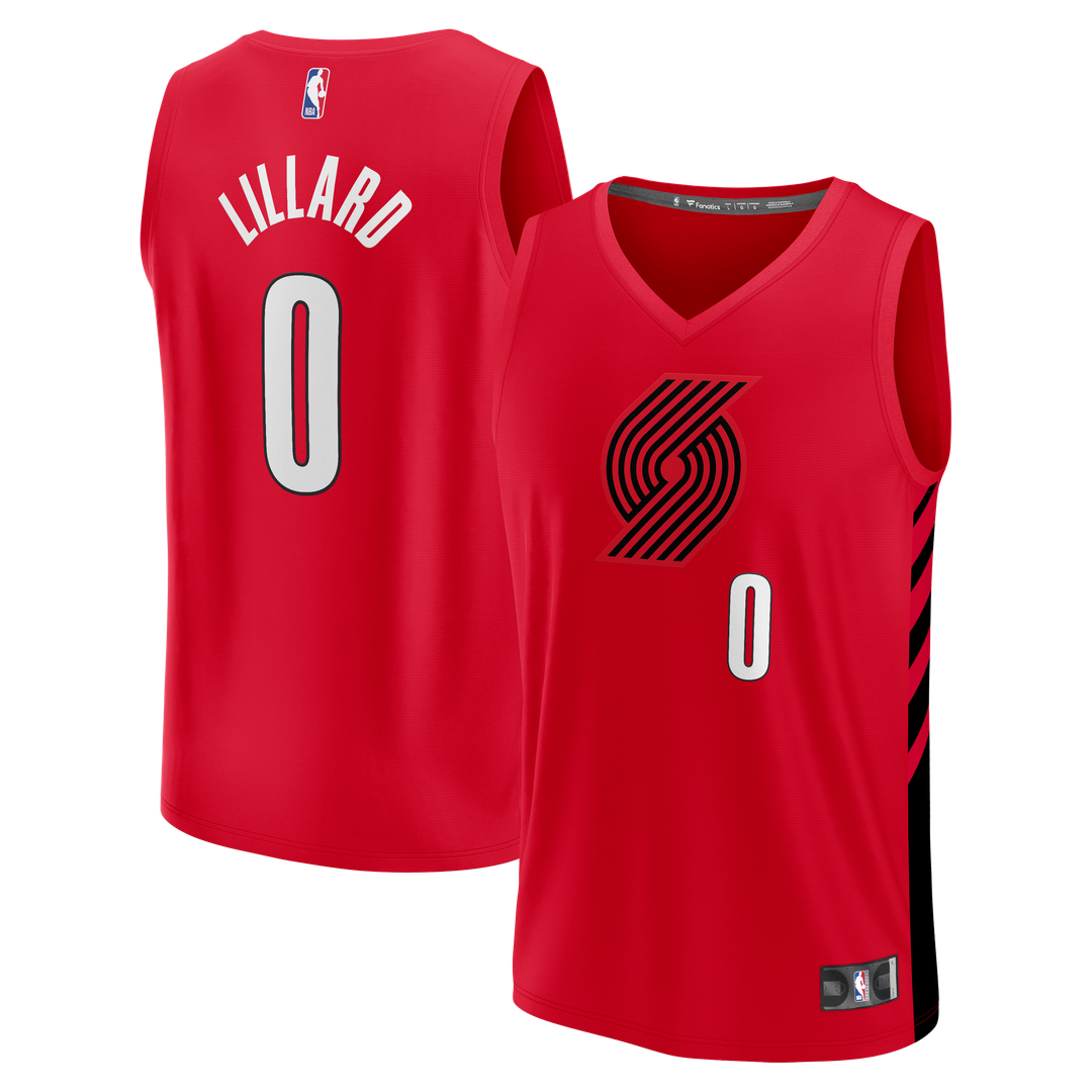 Portland Trail Blazers Damian Lillard Fanatics Fast Break Replica Jersey - Red - Statement Edition Team Jersey Sports Fan Apparel