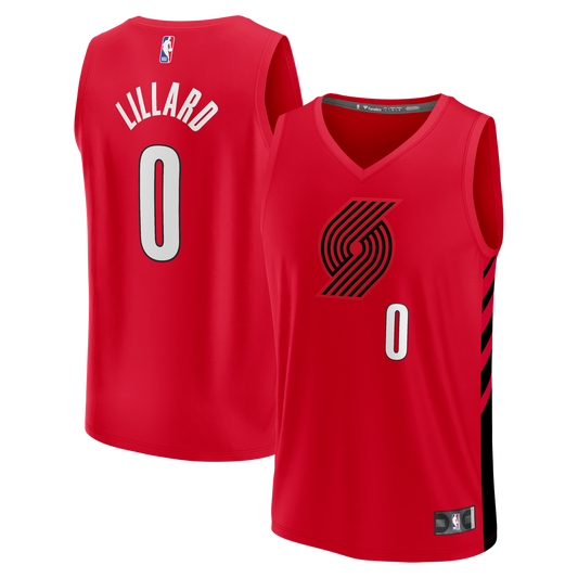 Portland Trail Blazers Damian Lillard Fanatics Fast Break Replica Jersey - Red - Statement Edition Team Jersey Sports Fan Apparel