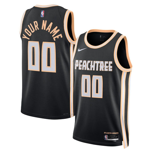 Atlanta Hawks Nike Unisex 2025/26 City Edition Swingman Custom Jersey - Black Team Jersey Sports Fan Apparel