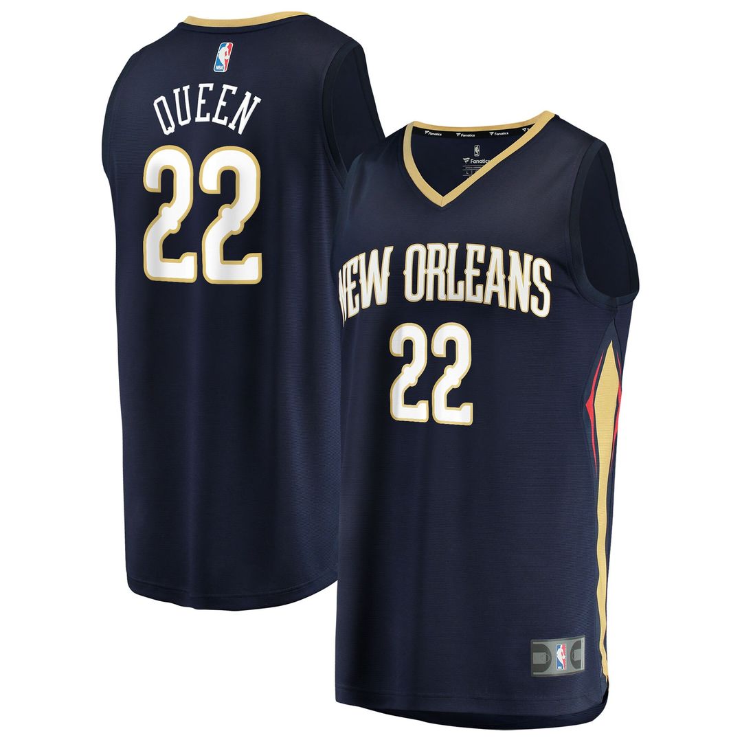 New Orleans Pelicans Derik Queen Fanatics Fast Break Replica Jersey - Navy - Icon Edition Team Jersey Sports Fan Apparel