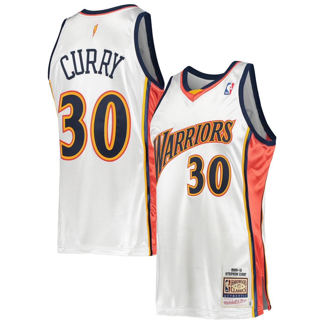 Golden State Warriors Stephen Curry Mitchell & Ness 2009/10 Hardwood Classics Authentic Jersey - White Team Jersey Sports Fan Apparel