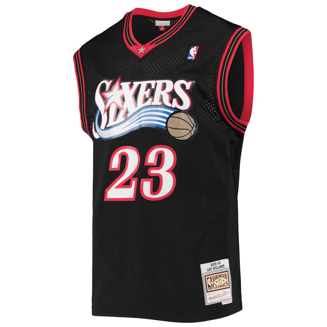 Philadelphia 76ers Lou Williams Mitchell & Ness 2005/06 Hardwood Classics Swingman Jersey - Black Team Jersey Sports Fan Apparel