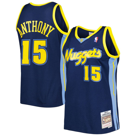 Denver Nuggets Carmelo Anthony Mitchell & Ness Hardwood Classics Swingman Jersey - Navy Team Jersey Sports Fan Apparel
