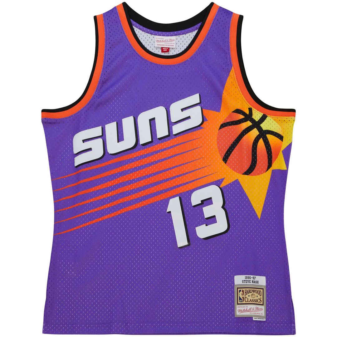 Phoenix Suns Steve Nash Mitchell & Ness Hardwood Classics 1996/97 Tropical Swingman Jersey - Purple Team Jersey Sports Fan Apparel