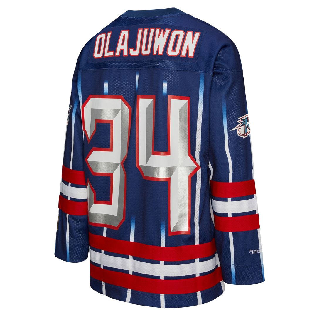 Houston Rockets Hakeem Olajuwon Mitchell & Ness Unisex Maxxed Out Fashion Hockey Jersey - Navy Team Jersey Sports Fan Apparel