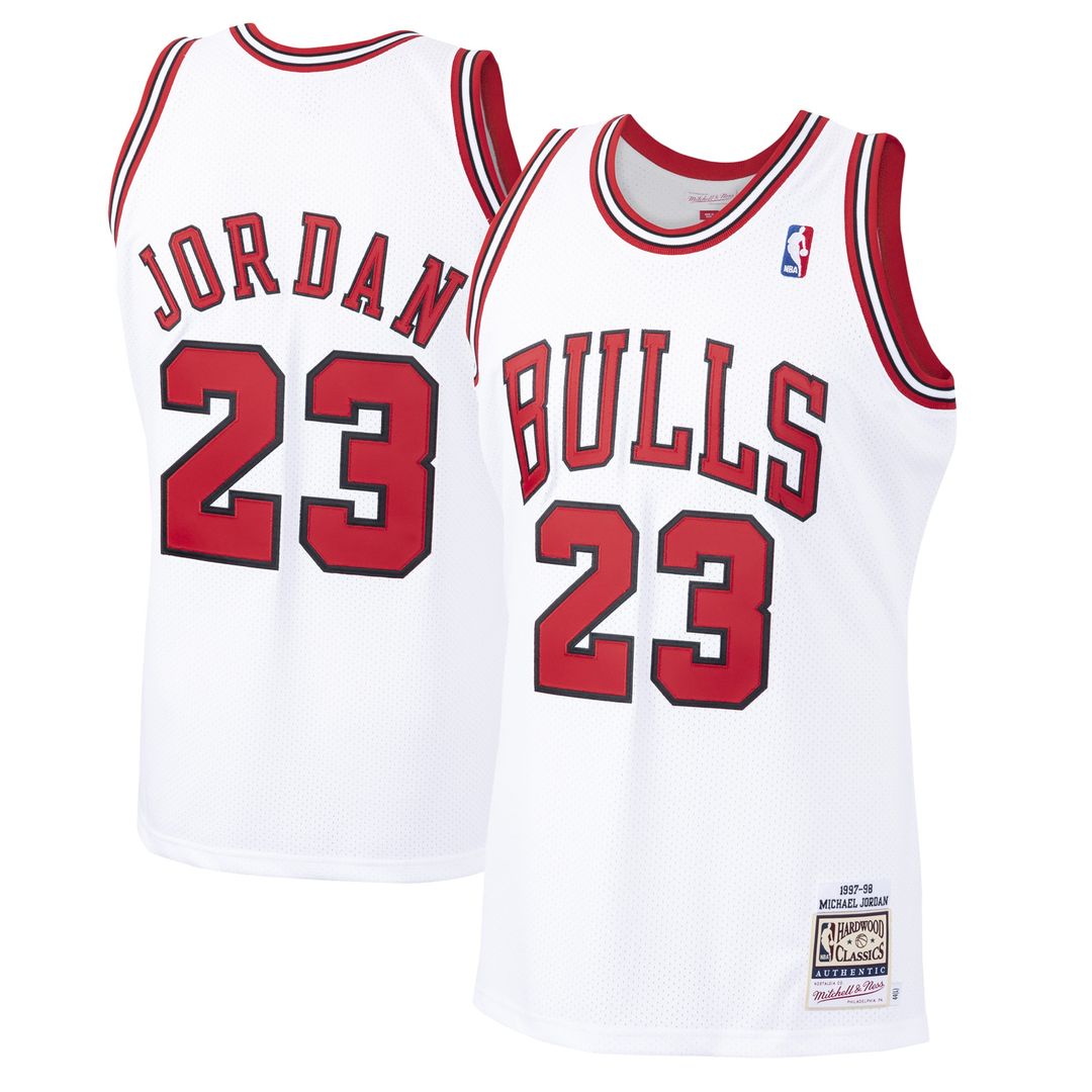 Chicago Bulls Michael Jordan Mitchell & Ness 1997/98 Hardwood Classics Authentic Jersey - Scarlet Team Jersey Sports Fan Apparel