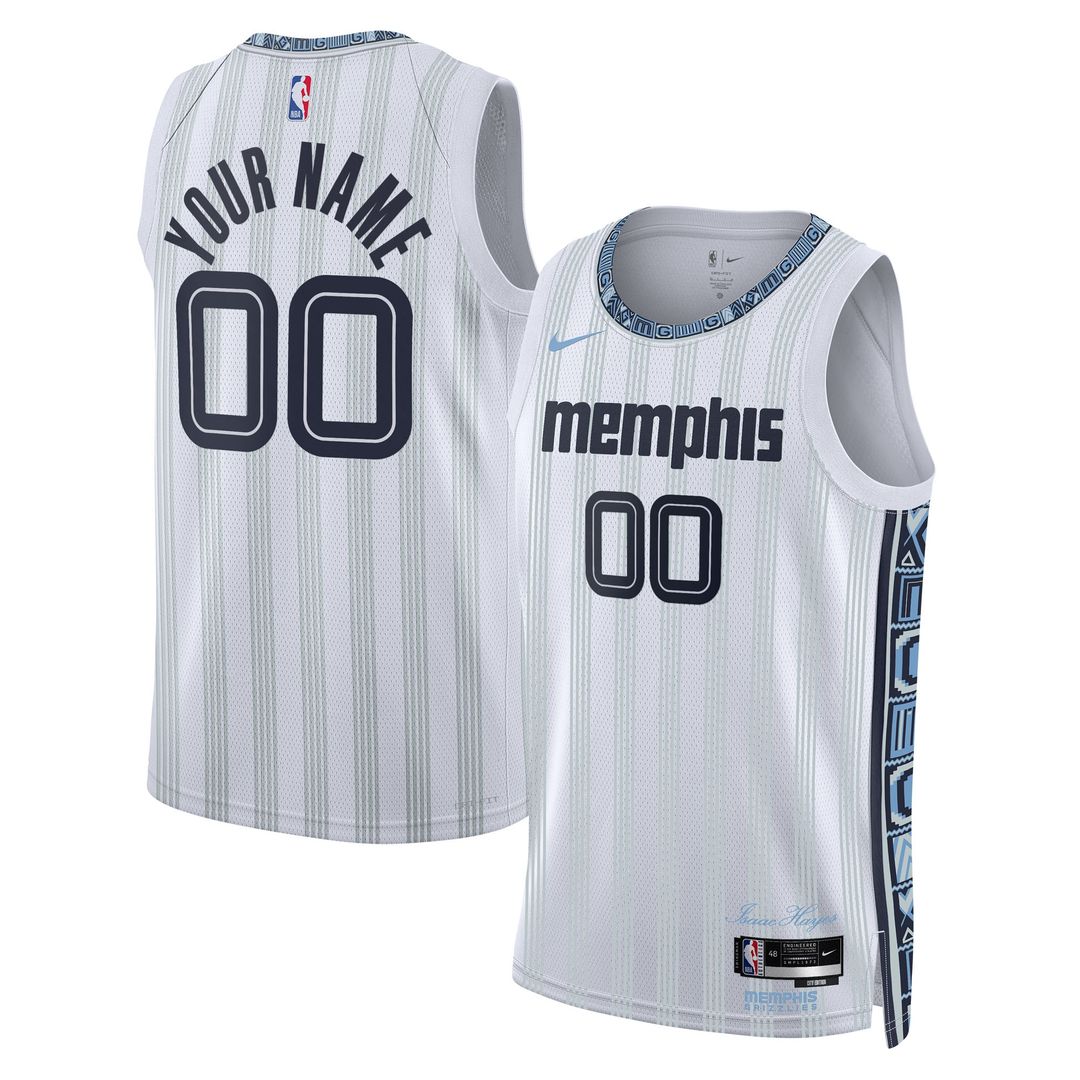Memphis Grizzlies Nike Unisex 2025/26 City Edition Swingman Custom Jersey - White Team Jersey Sports Fan Apparel