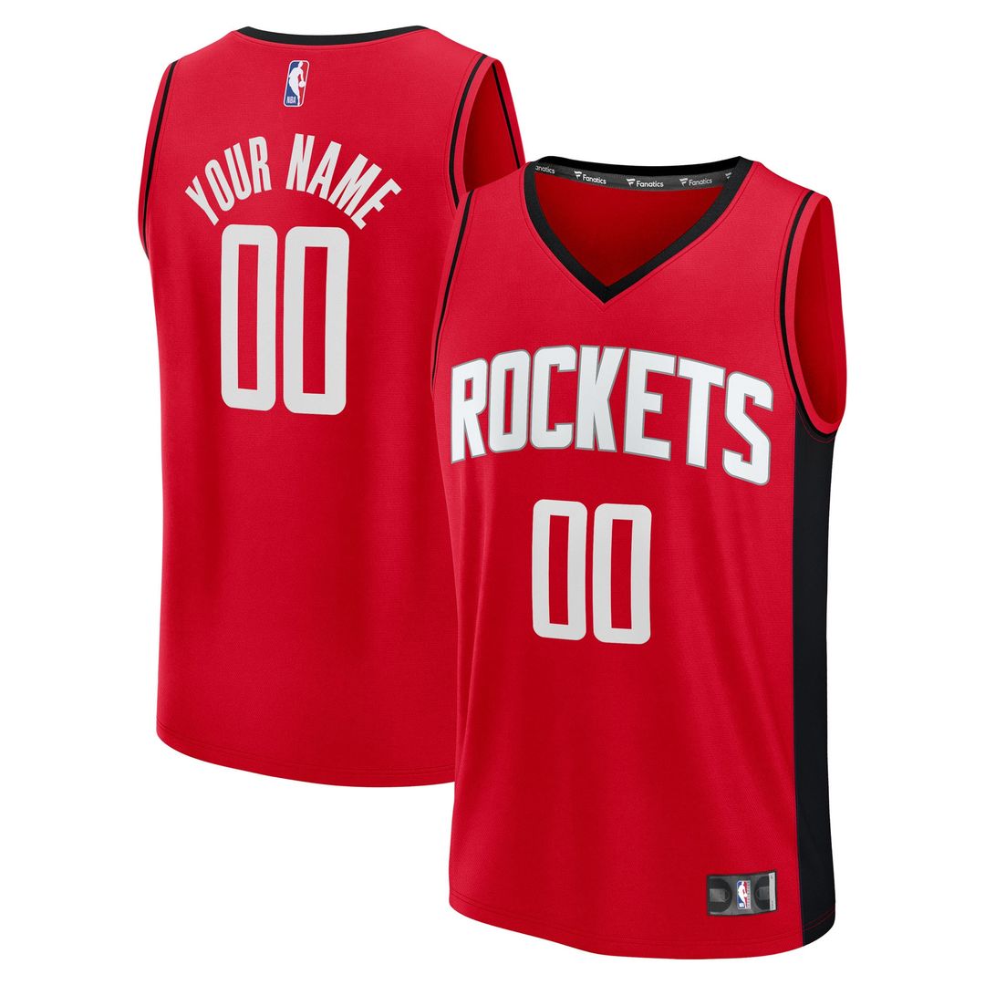 Houston Rockets Fanatics Fast Break Custom Jersey - Icon Edition - Red Team Jersey Sports Fan Apparel