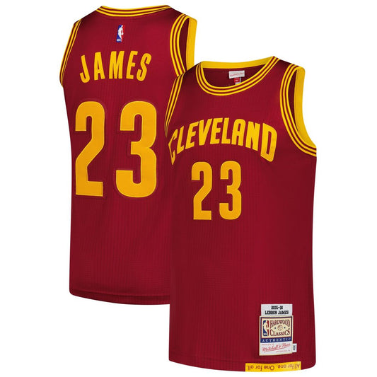 Cleveland Cavaliers LeBron James Mitchell & Ness Hardwood Classics 2015/16 Authentic Jersey - Wine Team Jersey Sports Fan Apparel