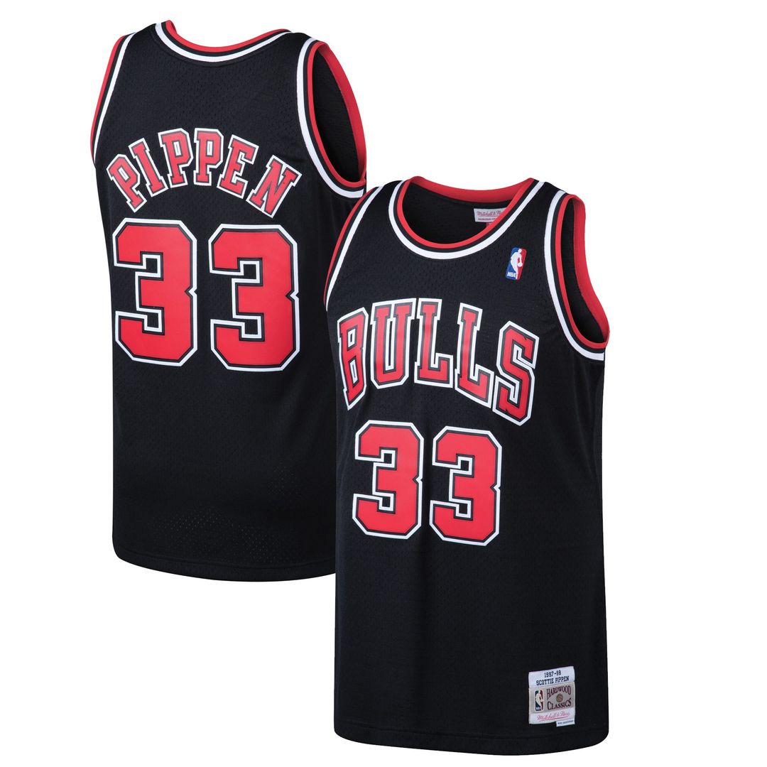 Chicago Bulls Scottie Pippen Mitchell & Ness 1997/98 Hardwood Classics Swingman Jersey - Black Team Jersey Sports Fan Apparel