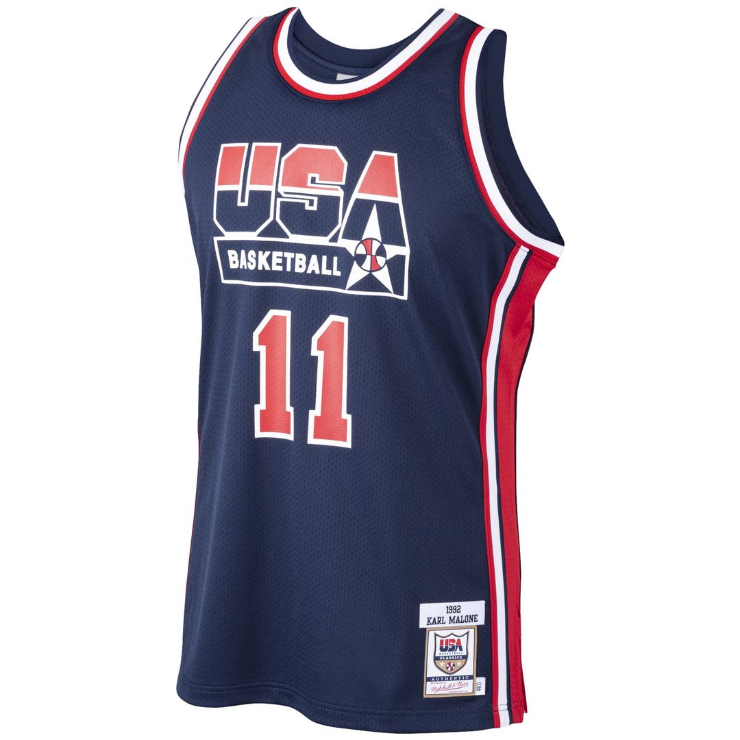 Karl Malone USA Basketball Mitchell & Ness 1992 Dream Team Authentic Jersey - Navy Team Jersey Sports Fan Apparel