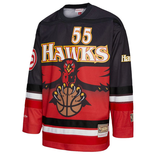 Atlanta Hawks Dikembe Mutombo Mitchell & Ness Unisex Maxxed Out Fashion Hockey Jersey - Red Team Jersey Sports Fan Apparel