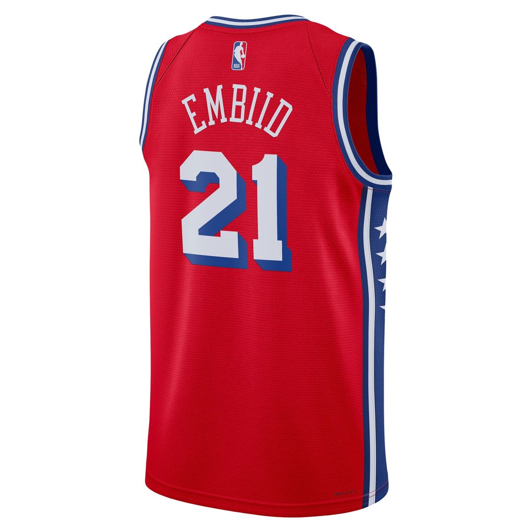 Philadelphia 76ers Joel Embiid Jordan Brand Unisex Swingman Jersey - Statement Edition - Red Team Jersey Sports Fan Apparel