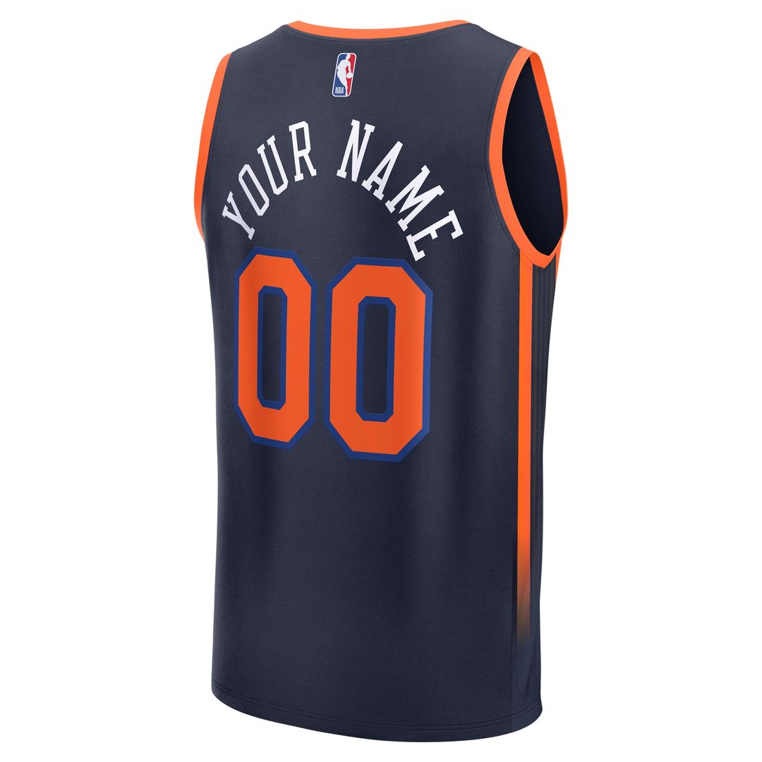 New York Knicks Fanatics Fast Break Custom Jersey - Statement Edition - Navy Team Jersey Sports Fan Apparel