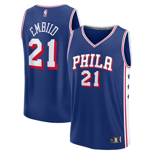 Philadelphia 76ers Joel Embiid Fanatics Fast Break Replica Jersey - Icon Edition - Royal Team Jersey Sports Fan Apparel
