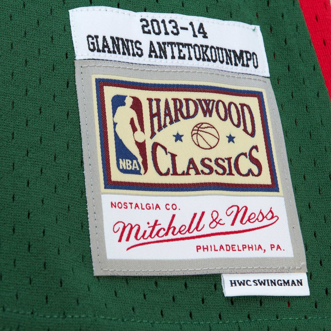 Milwaukee Bucks Giannis Antetokounmpo Mitchell & Ness 2013/14 Hardwood Classics Swingman Jersey - White Team Jersey Sports Fan Apparel