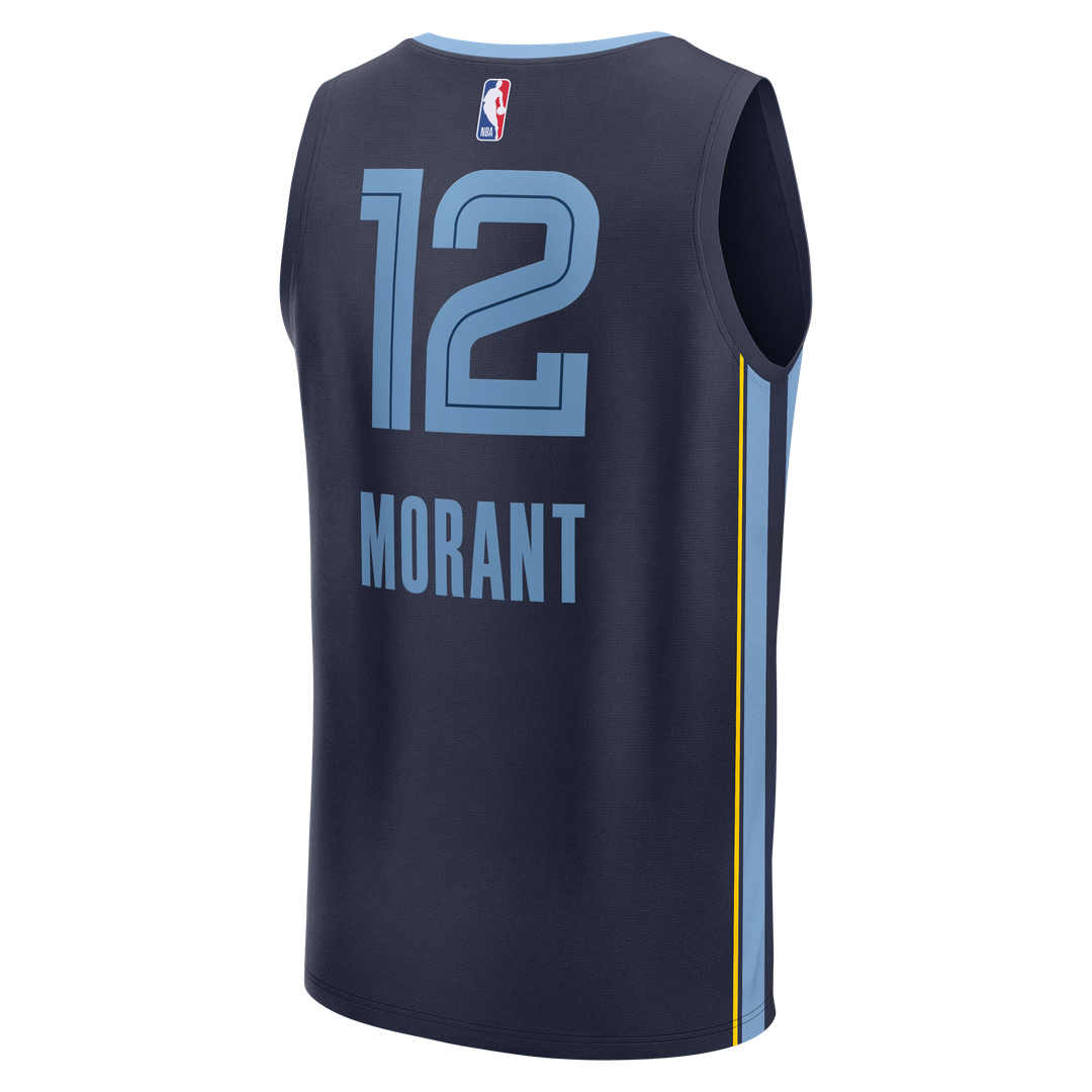 Memphis Grizzlies Ja Morant Fanatics Youth Fast Break Replica Player Jersey - Icon Edition - Navy Team Jersey Sports Fan Apparel