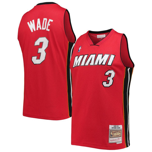 Miami Heat Dwyane Wade Mitchell & Ness Hardwood Classics Swingman Jersey - Red Team Jersey Sports Fan Apparel
