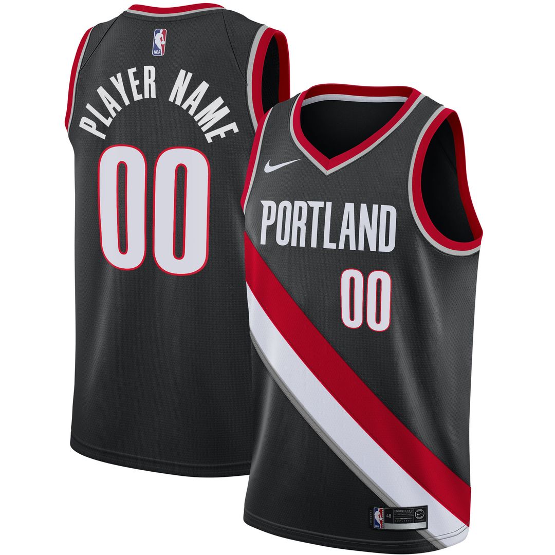 Portland Trail Blazers Nike 2020/21 Swingman Custom Jersey - Icon Edition - Black Team Jersey Sports Fan Apparel