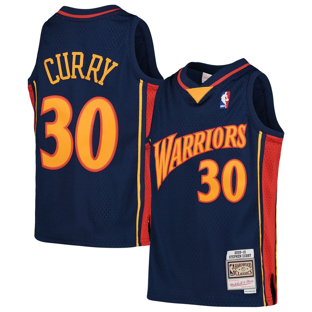 Golden State Warriors Stephen Curry Mitchell & Ness Youth 2009 - 10 Hardwood Classics Swingman Throwback Jersey - Navy Team Jersey Sports Fan Apparel