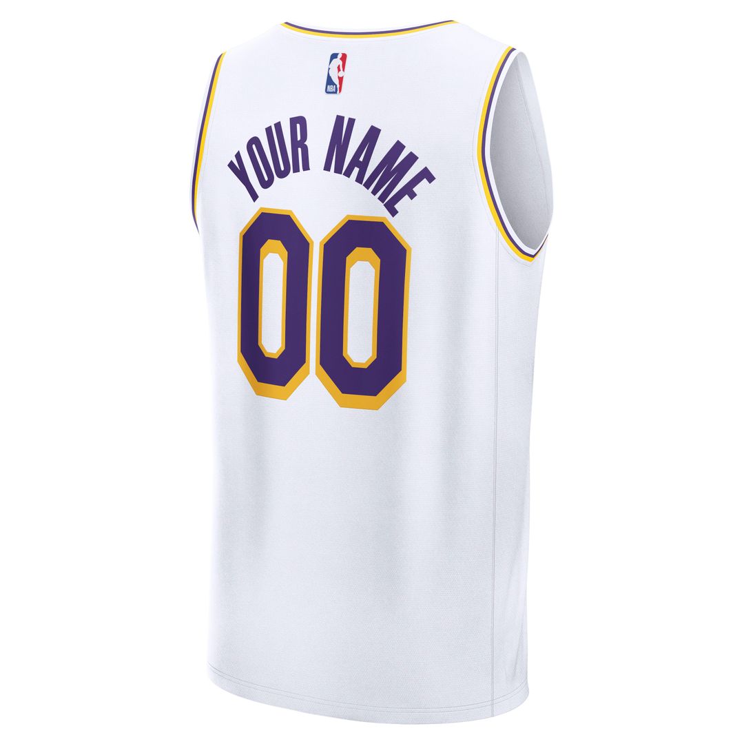 Los Angeles Lakers Fanatics Fast Break Custom Replica Jersey - Association Edition - White Team Jersey Sports Fan Apparel