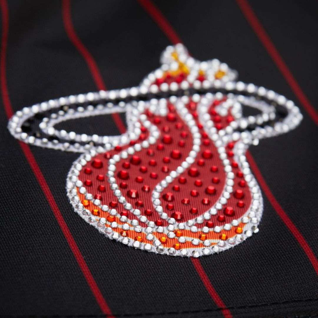Miami Heat Dwyane Wade Mitchell & Ness x DANNIJO Women's Cropped Football Fashion Jersey - Black Team Jersey Sports Fan Apparel
