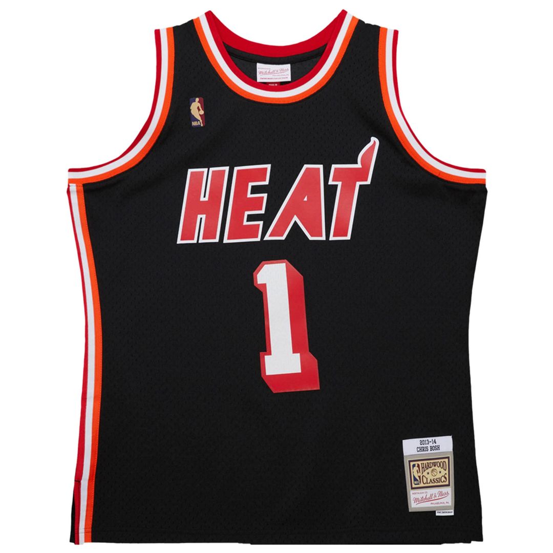 Miami Heat Chris Bosh Mitchell & Ness 2013/14 Hardwood Classics Swingman Jersey - Black Team Jersey Sports Fan Apparel