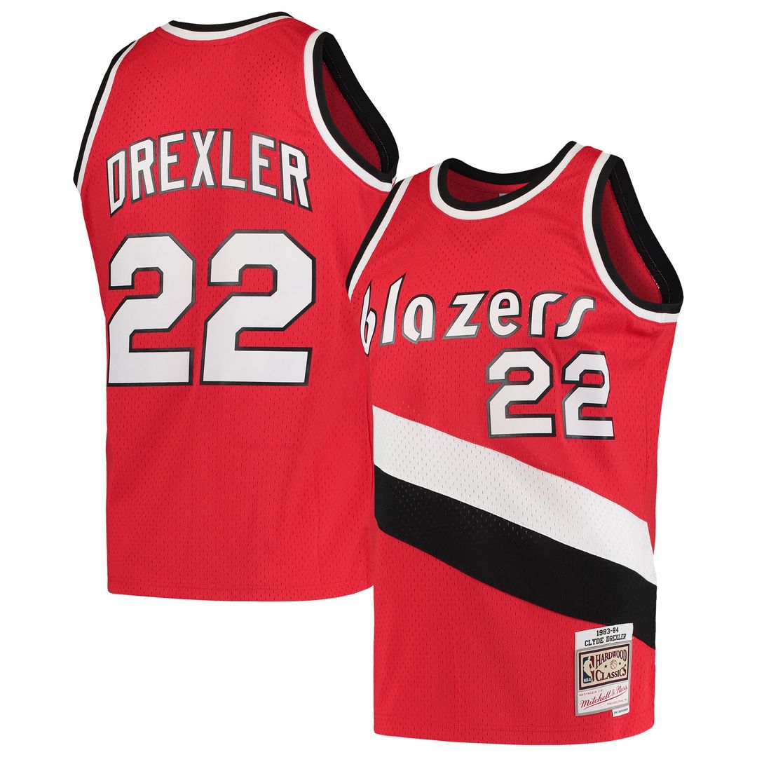 Portland Trail Blazers Clyde Drexler Mitchell & Ness 1983/84 Hardwood Classics Swingman Jersey - Red Team Jersey Sports Fan Apparel