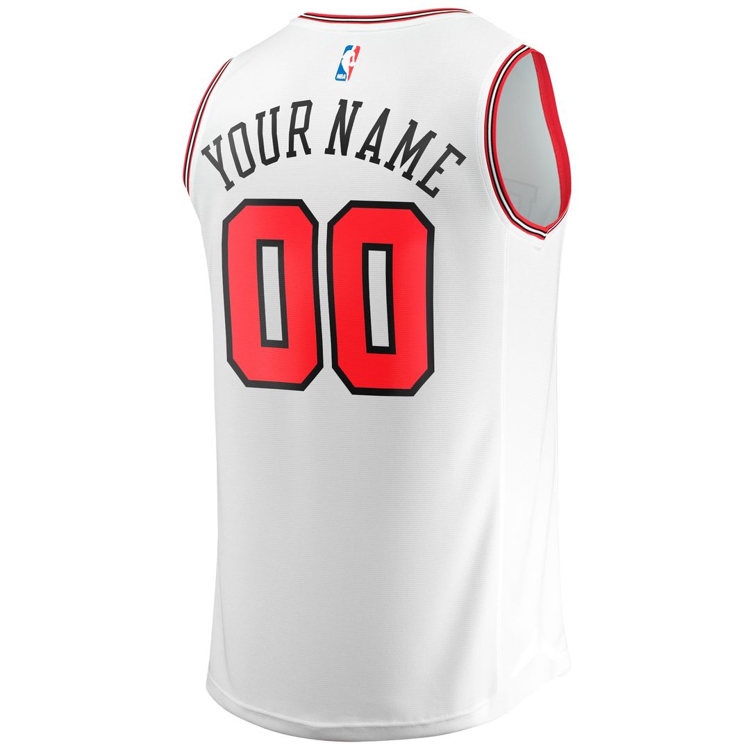 Chicago Bulls Fanatics Youth Fast Break Replica Custom Jersey - Association Edition - White Team Jersey Sports Fan Apparel