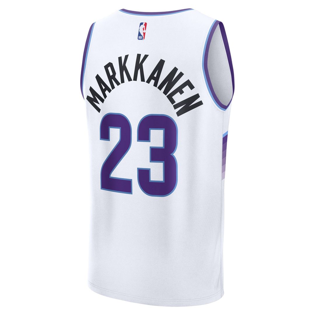 Utah Jazz Lauri Markkanen Fanatics Fast Break Replica Jersey - Association Edition - White Team Jersey Sports Fan Apparel
