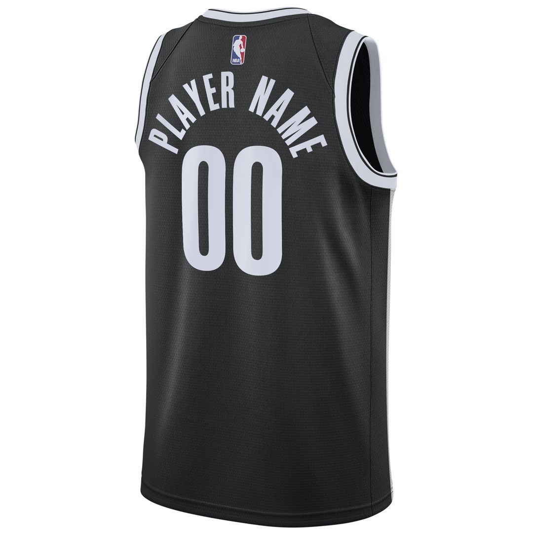 Brooklyn Nets Nike 2020/21 Swingman Custom Jersey - Icon Edition - Black Team Jersey Sports Fan Apparel