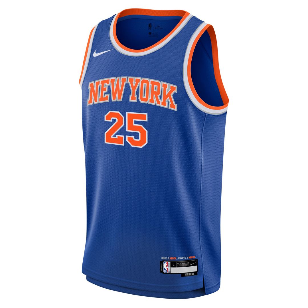 New York Knicks Mikal Bridges Nike Youth Swingman Jersey - Icon Edition - Blue Team Jersey Sports Fan Apparel