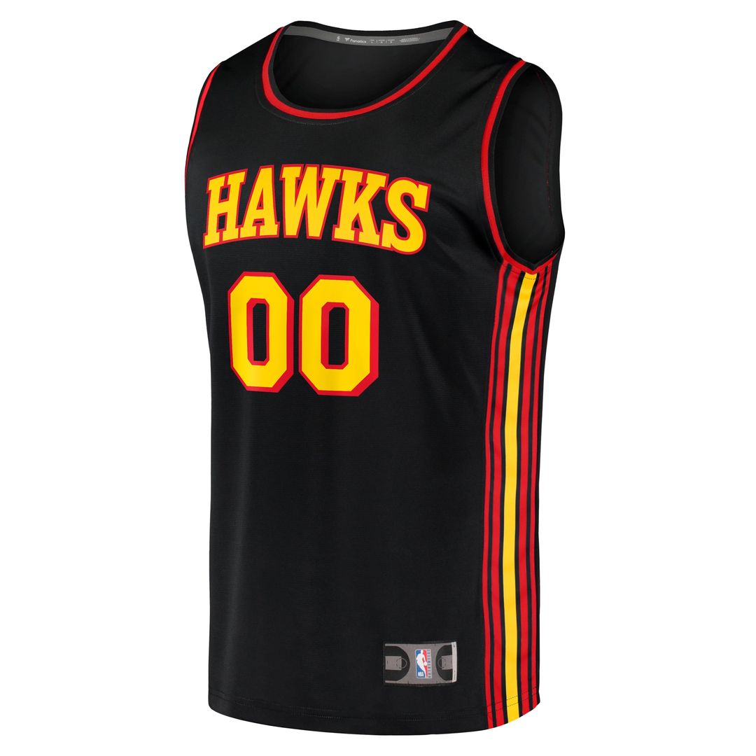 Atlanta Hawks Fanatics Youth Fast Break Replica Custom Jersey - Statement Edition - Black Team Jersey Sports Fan Apparel