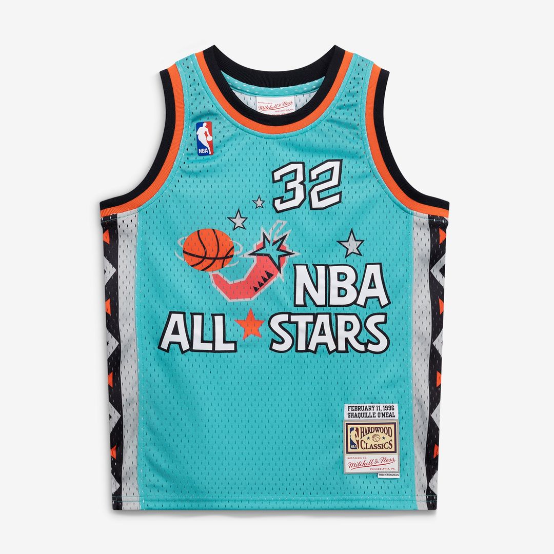 Shaquille O'Neal 1996 NBA All - Star Game Mitchell & Ness Youth Hardwood Classics Swingman Jersey - Teal Team Jersey Sports Fan Apparel