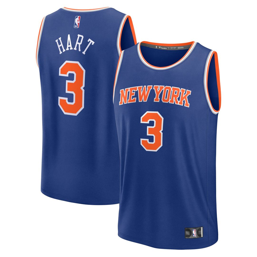 New York Knicks Josh Hart Fanatics Youth Fast Break Replica Player Jersey - Blue - Icon Edition Team Jersey Sports Fan Apparel