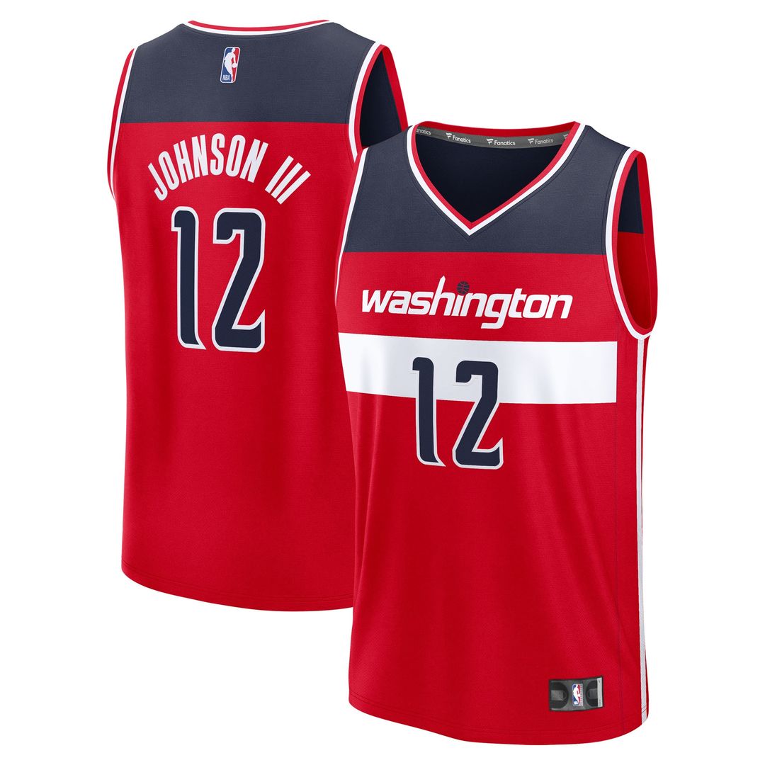 Washington Wizards Tre Johnson III Fanatics 2025 NBA Draft First Round Pick Fast Break Replica Jersey - Icon Edition - Red Team Jersey Sports Fan Appa