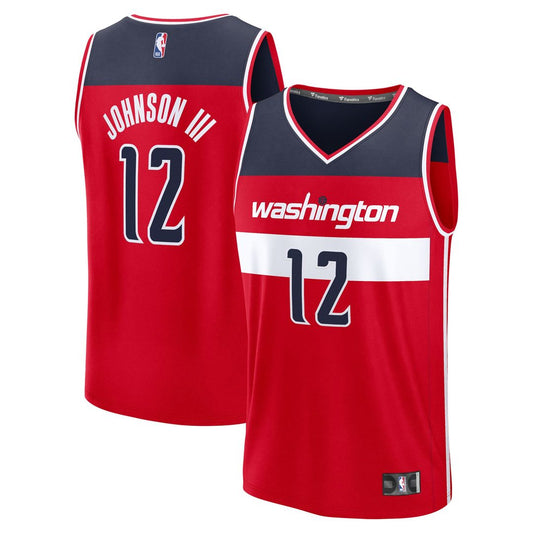 Washington Wizards Tre Johnson III Fanatics 2025 NBA Draft First Round Pick Fast Break Replica Jersey - Icon Edition - Red Team Jersey Sports Fan Appa