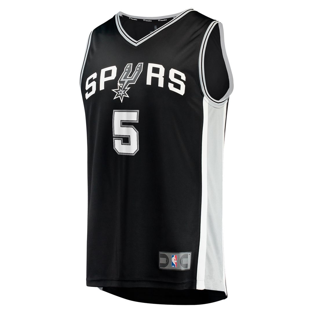 San Antonio Spurs Stephon Castle Fanatics 2024 NBA Draft Fast Break Player Jersey - Icon Edition - Black Team Jersey Sports Fan Apparel