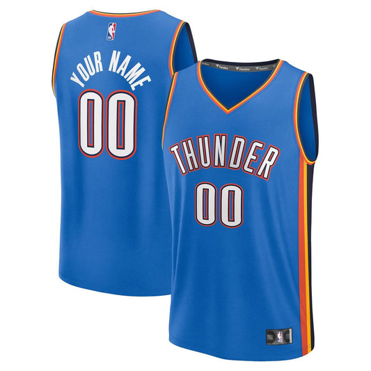 Oklahoma City Thunder Fanatics Fast Break Custom Jersey - Icon Edition - Blue Team Jersey Sports Fan Apparel